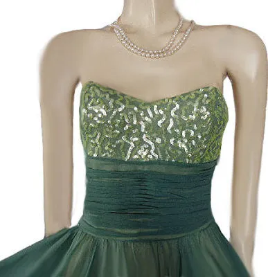*BEAUTIFUL BETSEY JOHNSON EVENING GRAND SWEEP SILK CHIFFON PARTY DRESS ENCRUSTED WITH SPARKLING SEQUINS IN MERMAID