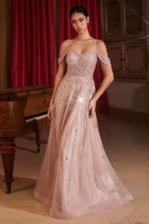 EMBELLISHED A-LINE TULLE GOWN CDCB147