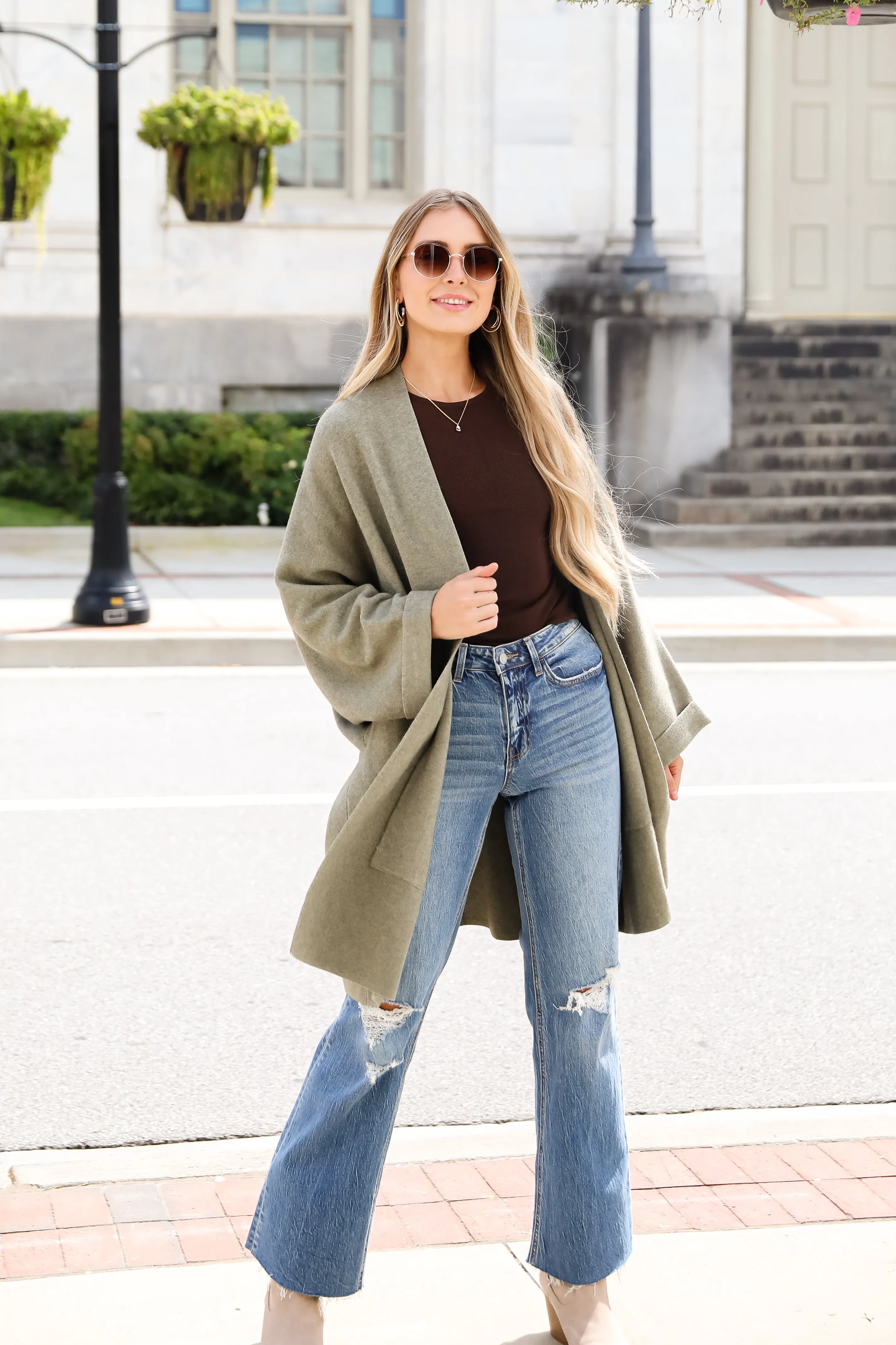 FINAL SALE - Cabin Cuteness Olive Oversized Cardigan