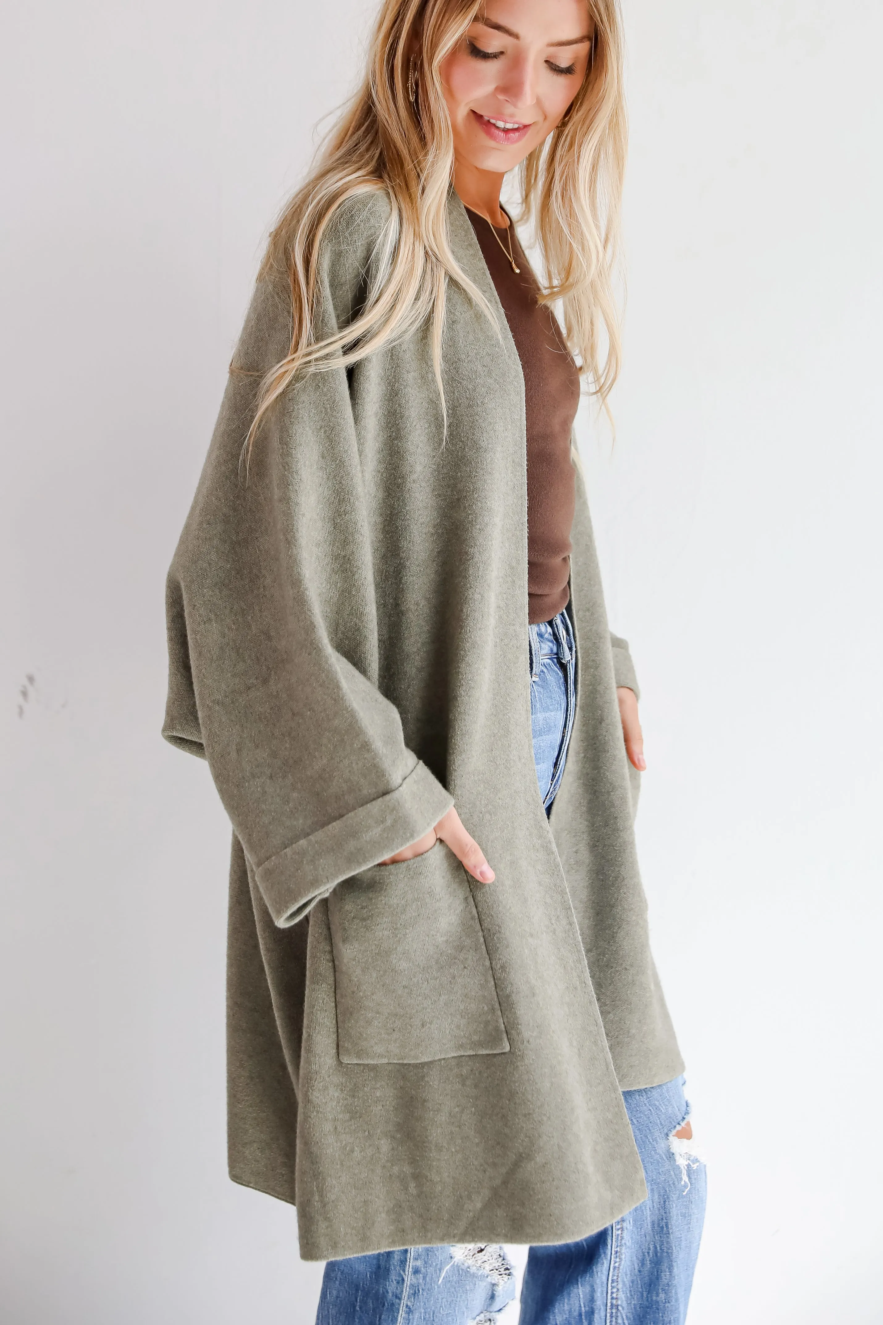 FINAL SALE - Cabin Cuteness Olive Oversized Cardigan