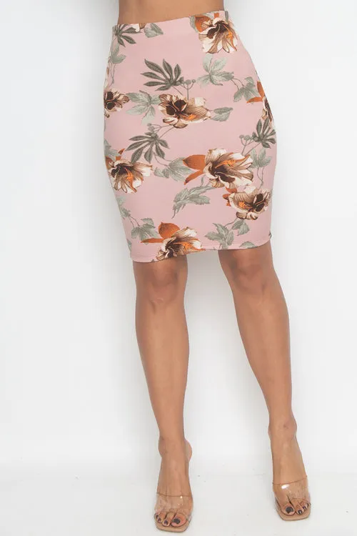 Floral Print Pencil Skirt* (23097)