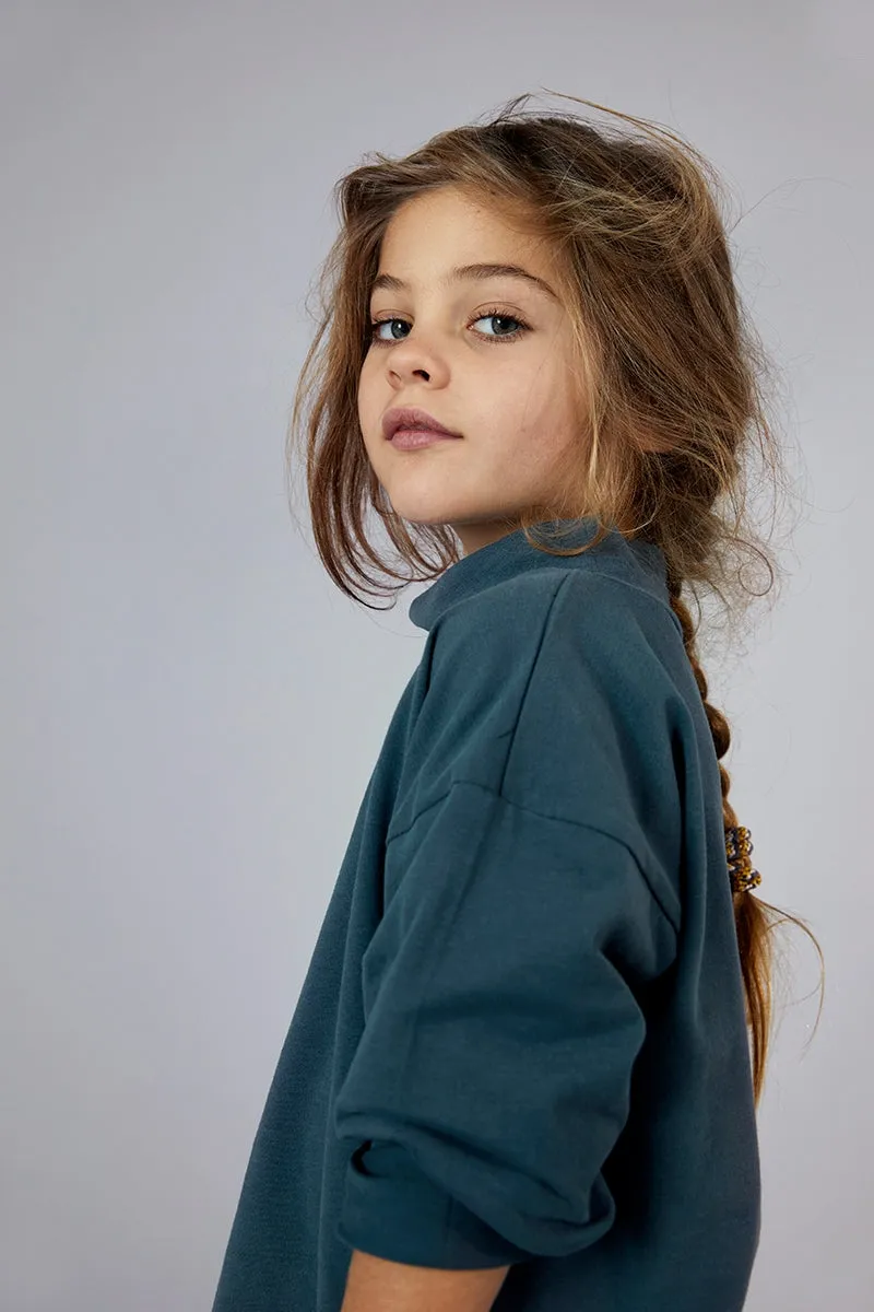 L/S Turtle Tee GOTS | Blue Grey