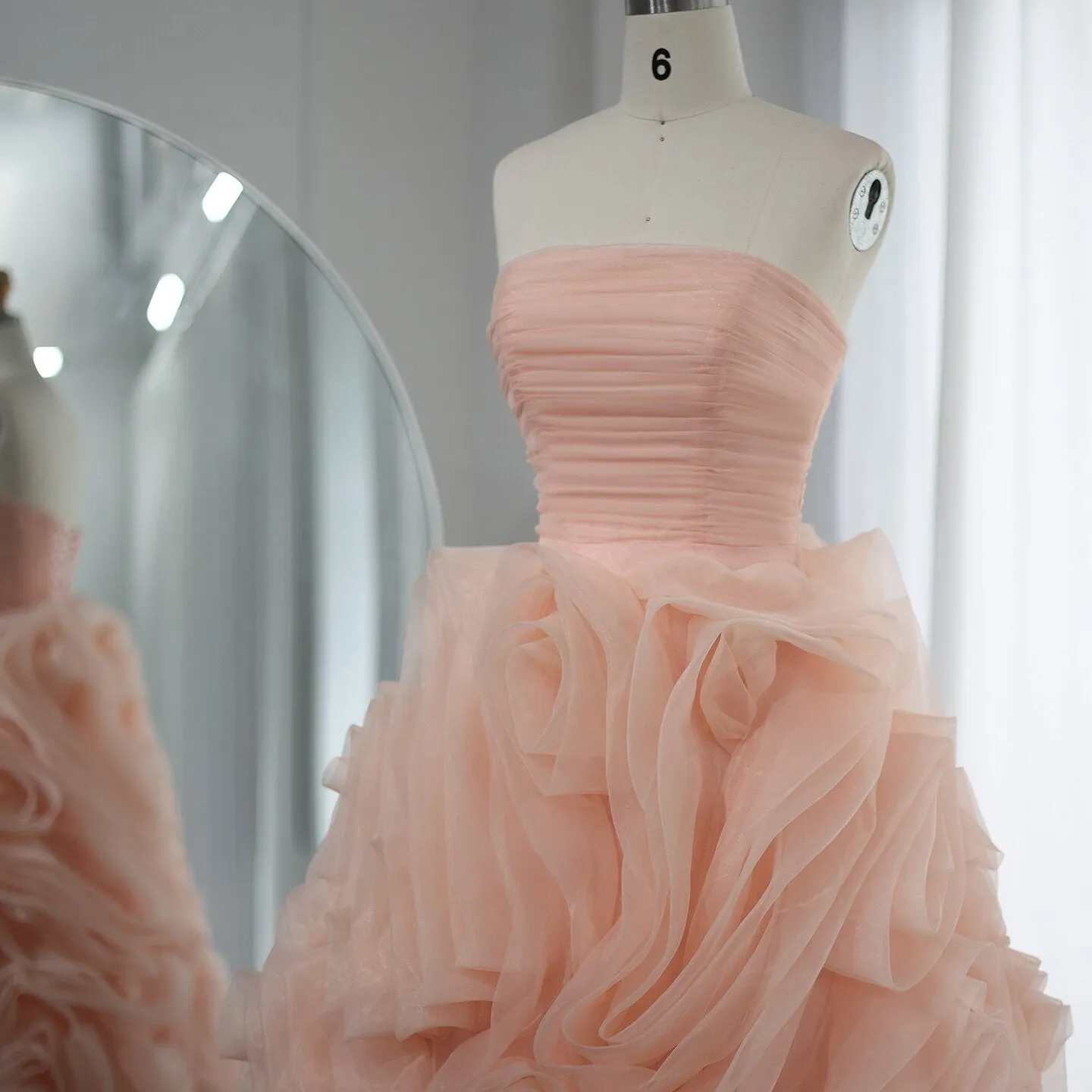 Luxury 3D Rose Flower Purple Strapless Evening Dress SS343