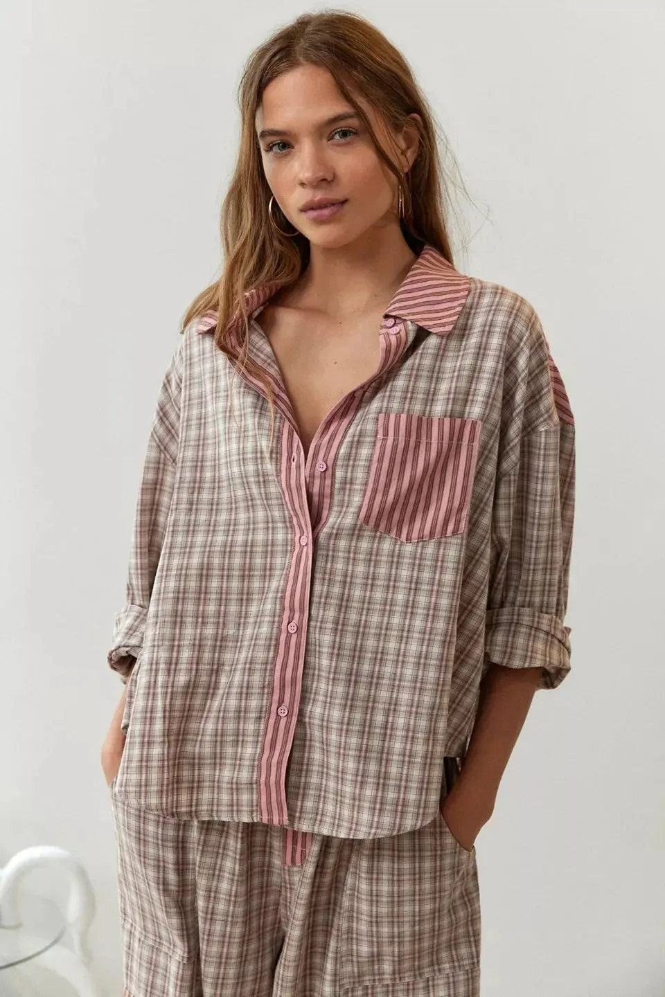 Mora | Plaid and Striped Pajama Set – Soft and Stylish Sleepwear